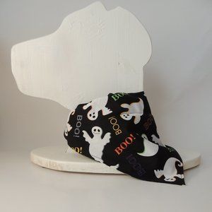Over the Collar Dog Bandana Halloween Ghost Boo Print XS S M Cotton